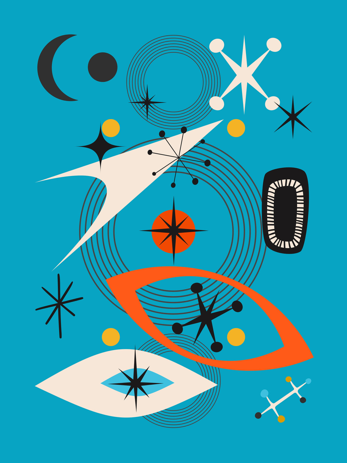 framedposter-print-geometric-shapes-in-vibrant-teal