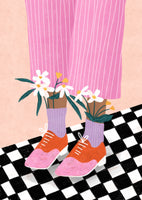 acrylic-print-floral-feet-fashion