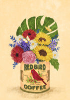aluminium-print-flowers-in-a-vintage-coffee-can