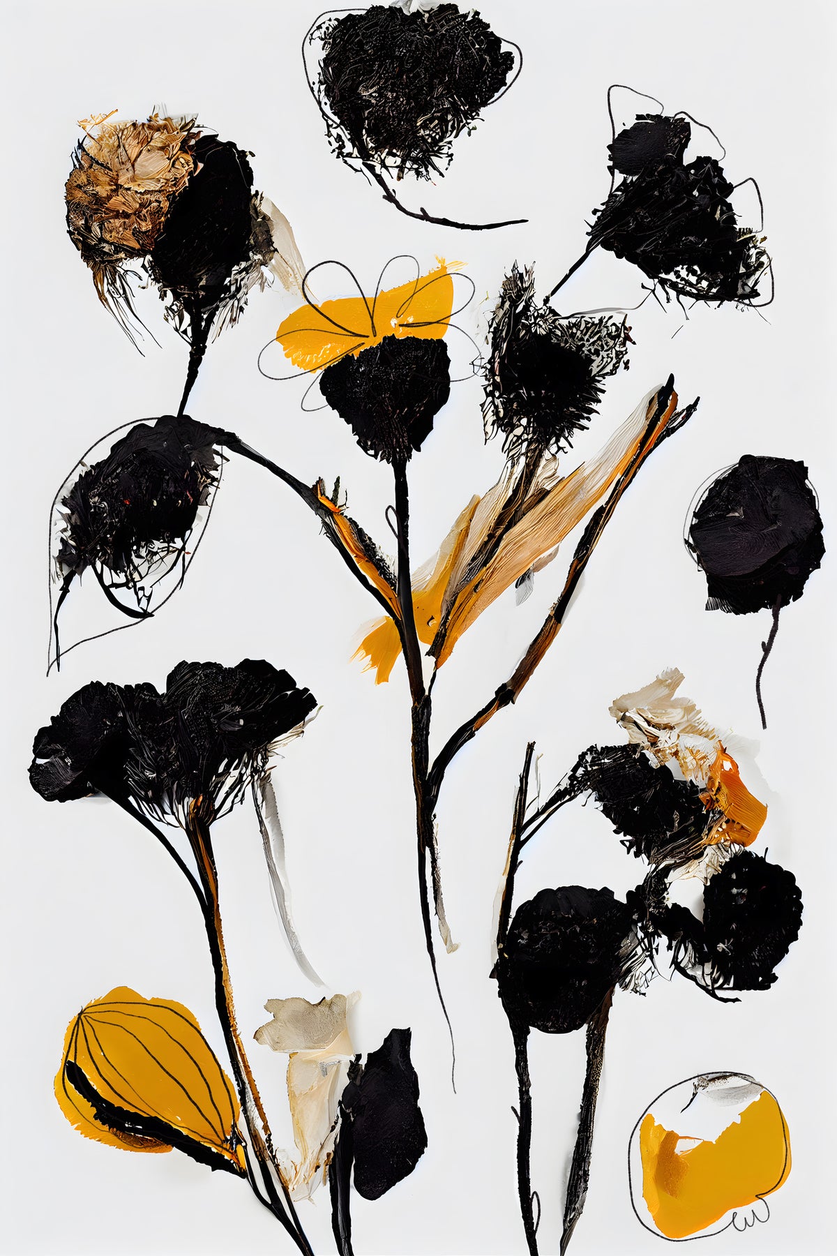aluminium-print-black-dry-flowers