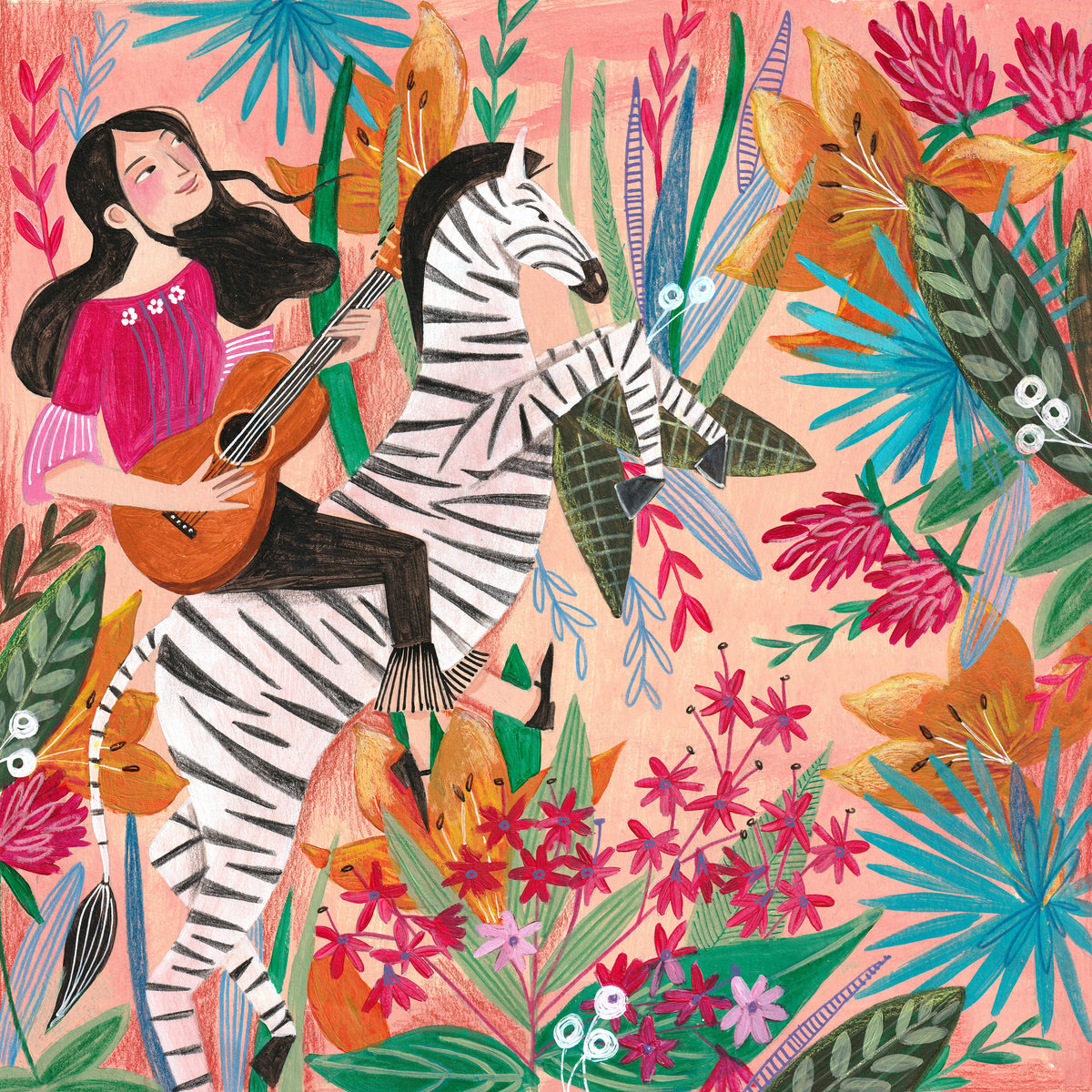 canvas-print-zebra-in-the-jungle