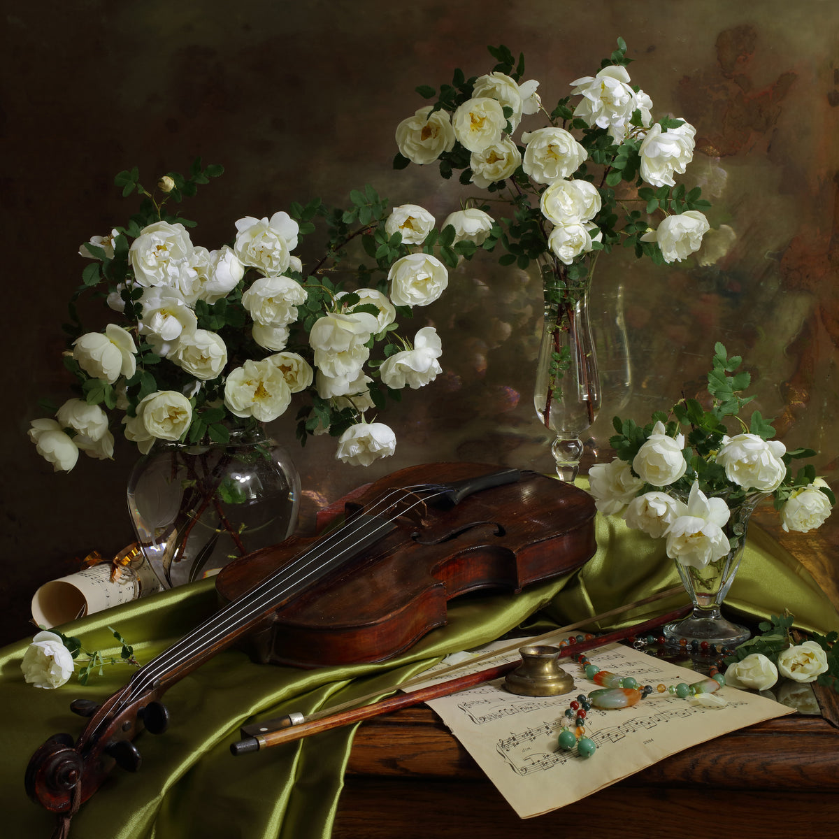 acrylic-print-still-life-with-violin-and-flowers