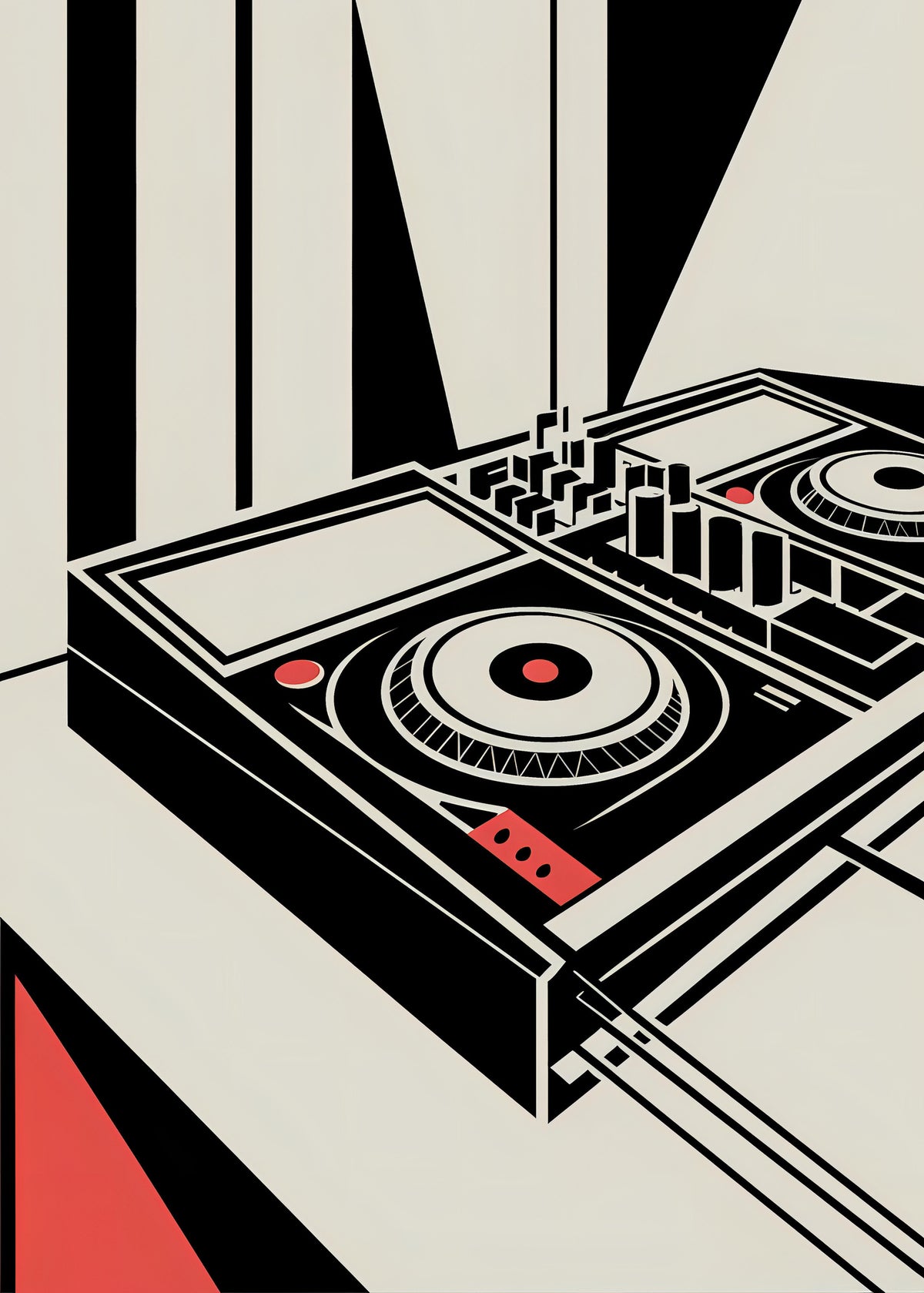 framedcanvas-print-dj-mixer-bauhaus-style