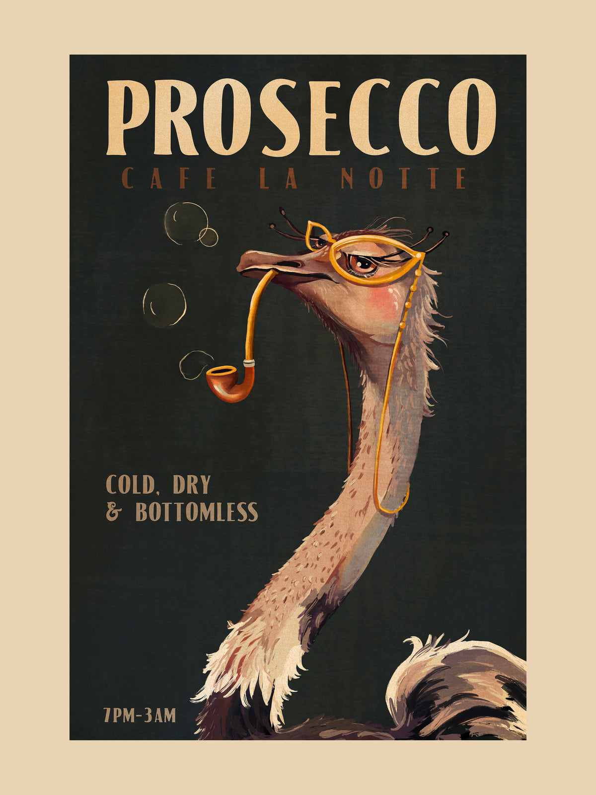 framedcanvas-print-chic-ostrich-night