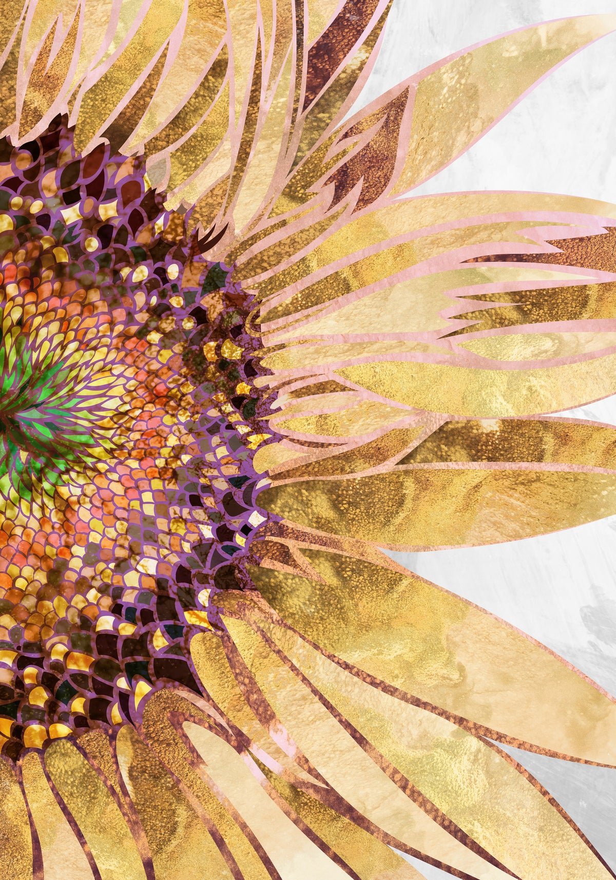 aluminium-print-golden-sunflower
