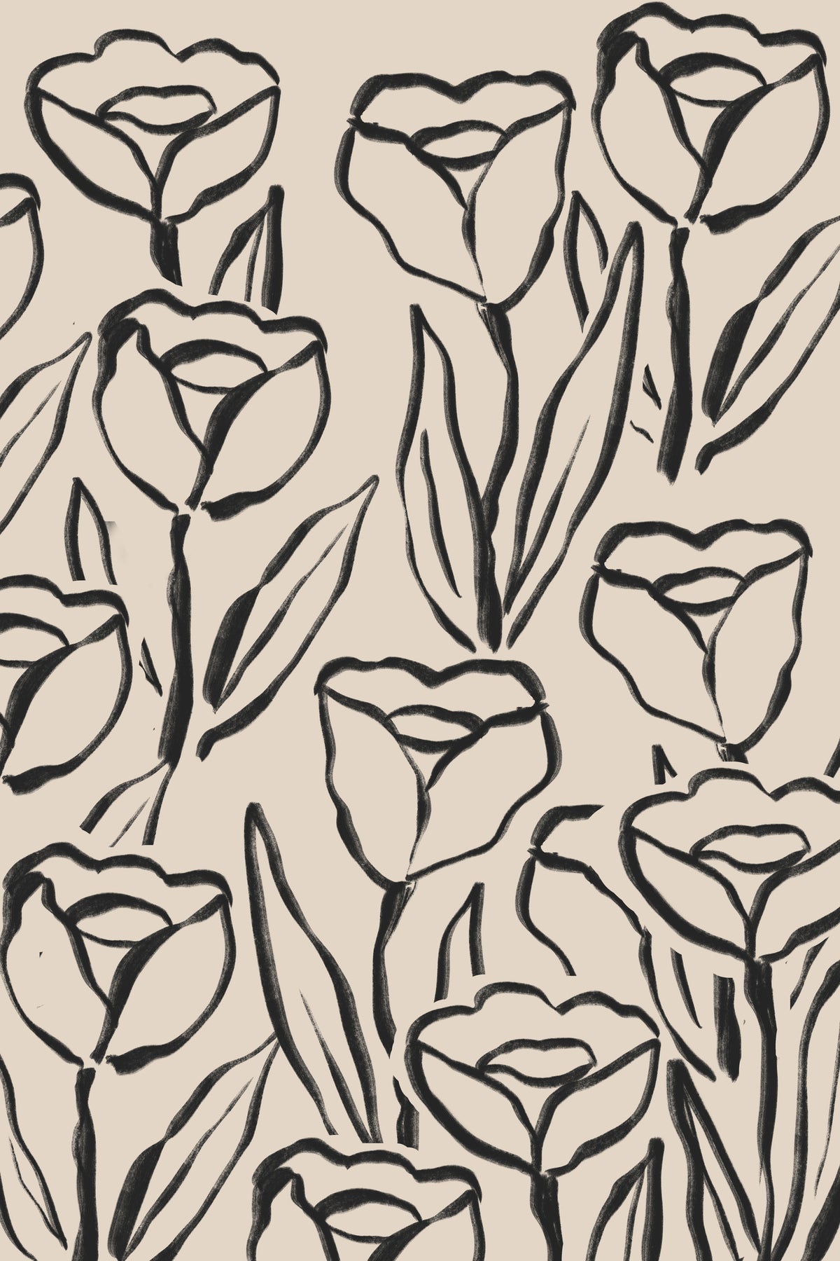acrylic-print-minimalist-black-tulip-line-art-pattern