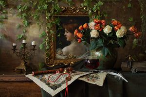 aluminium-print-still-life-with-flowers-and-picture