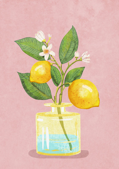 poster-print-lemon-bunch-in-vase