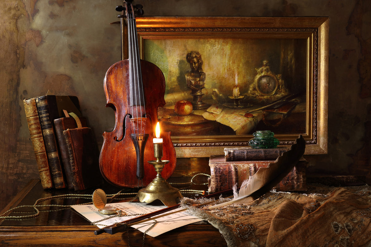 3-piece-canvas-print-still-life-with-violin-and-painting-ii