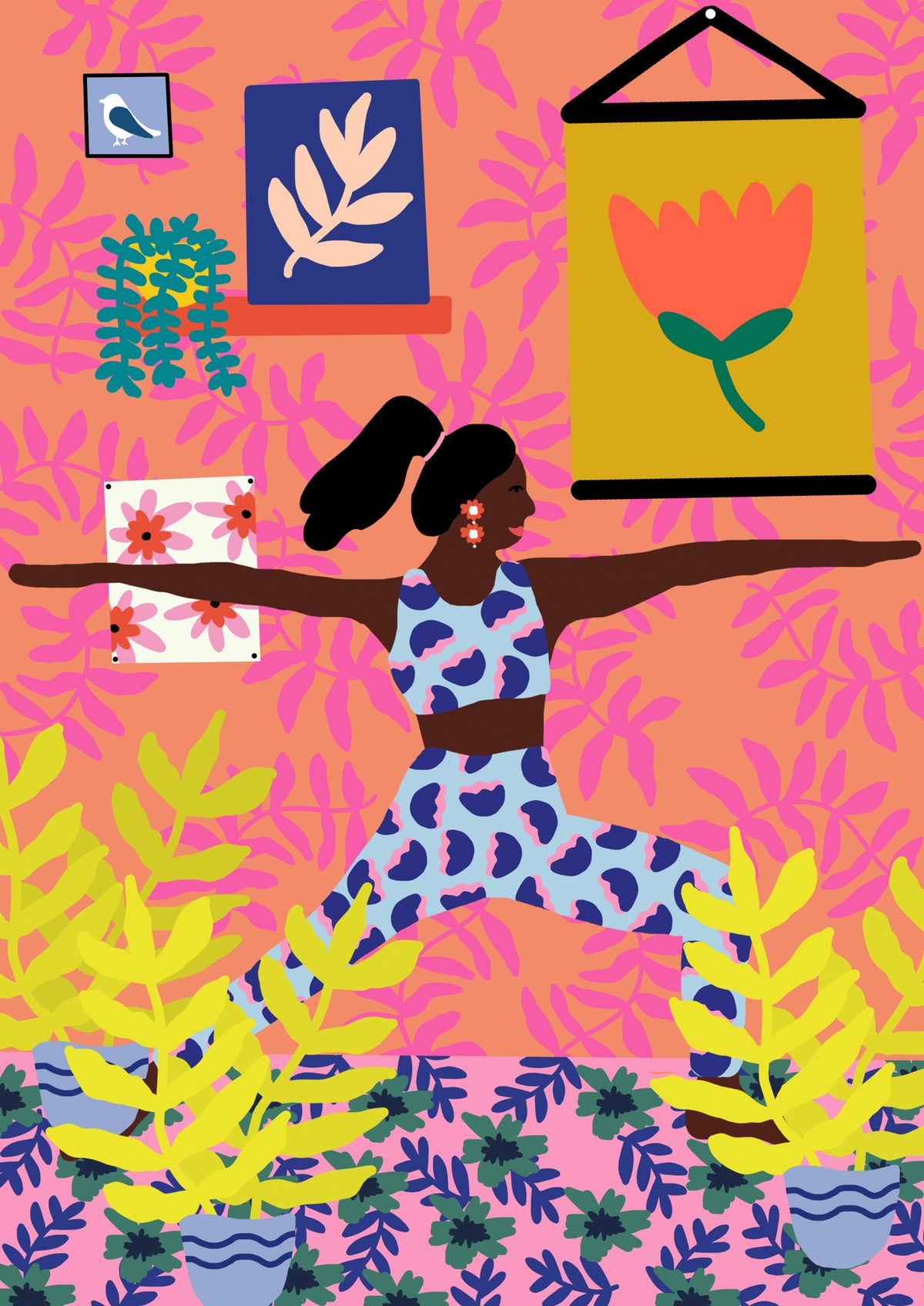 acrylic-print-yoga-warrior-position