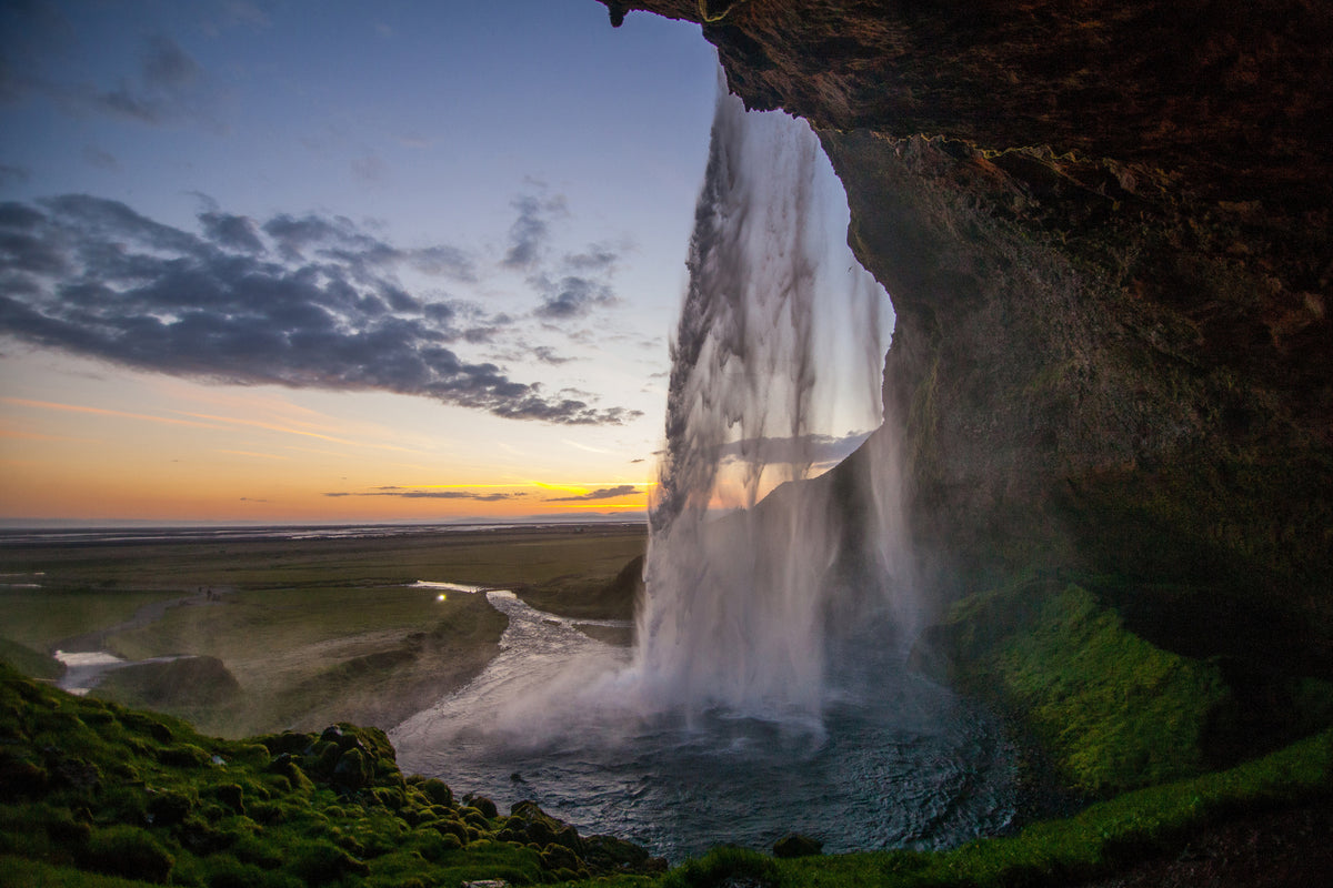 3-piece-acrylic-print-evening-mood-at-the-waterfall