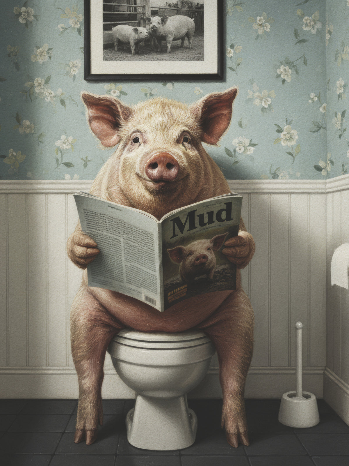 framedposter-print-pig-in-the-bathroom