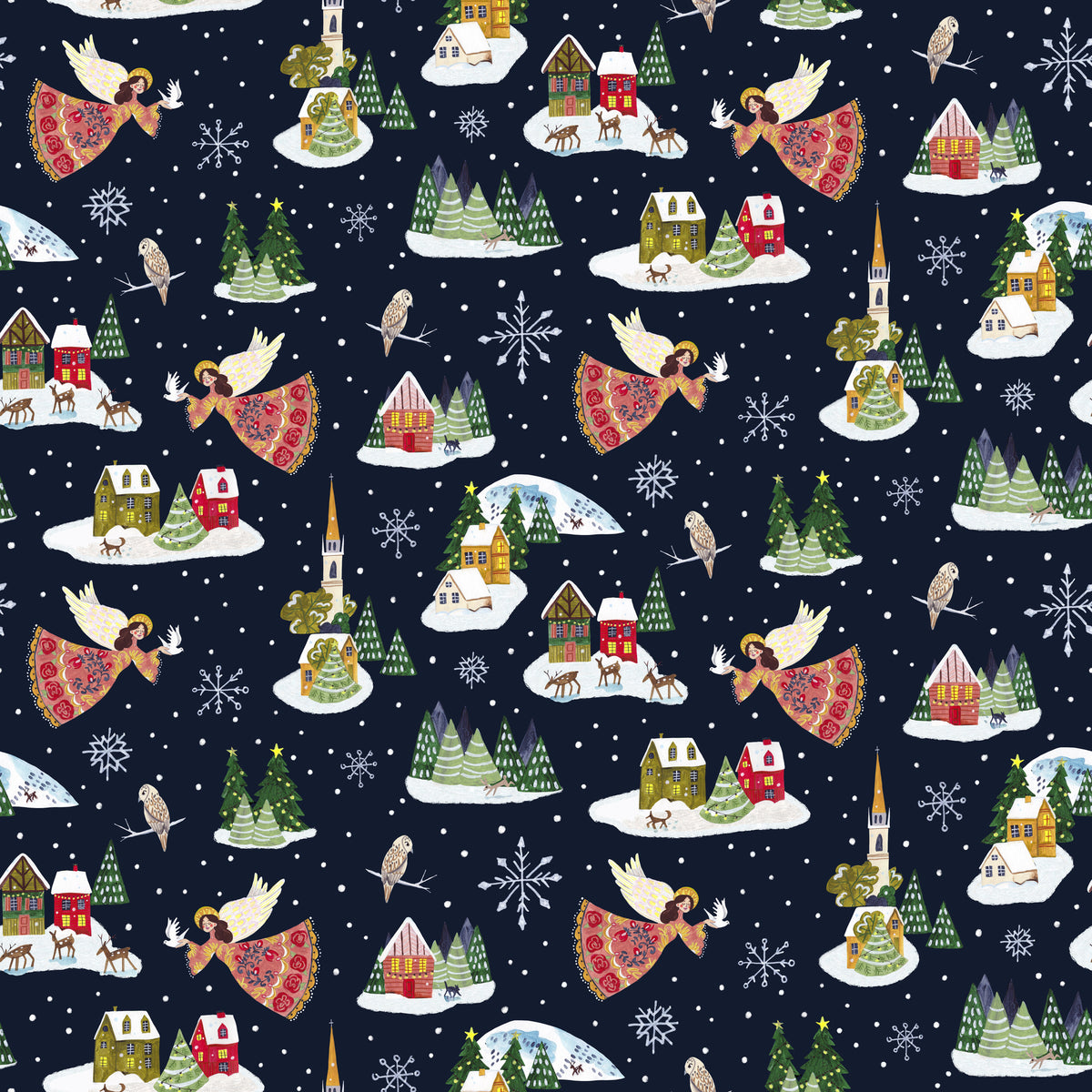 aluminium-print-christmas-village-angel