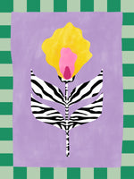 acrylic-print-flower-with-zebra-patterned-leaves