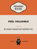 acrylic-print-feel-valuable-funny-vintage-book-cover-sarcastic-self-help-orange