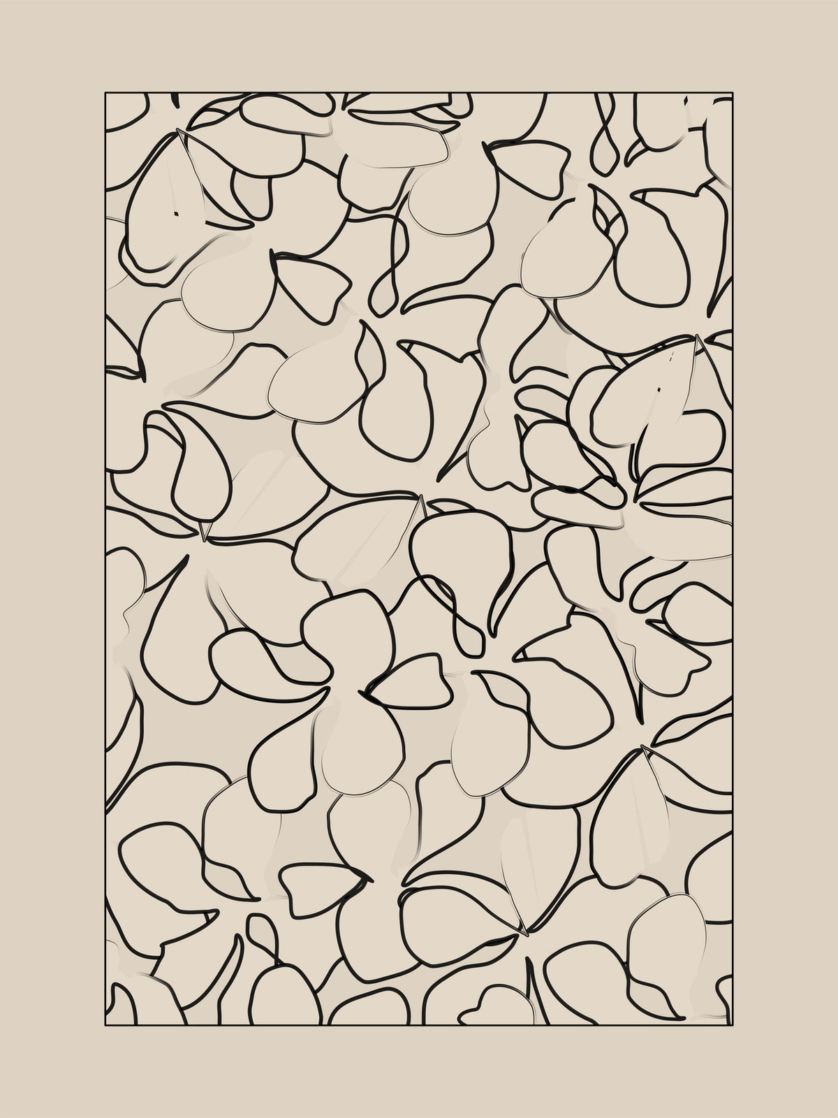 framedcanvas-print-seamless-pattern-of-outlined-flowers