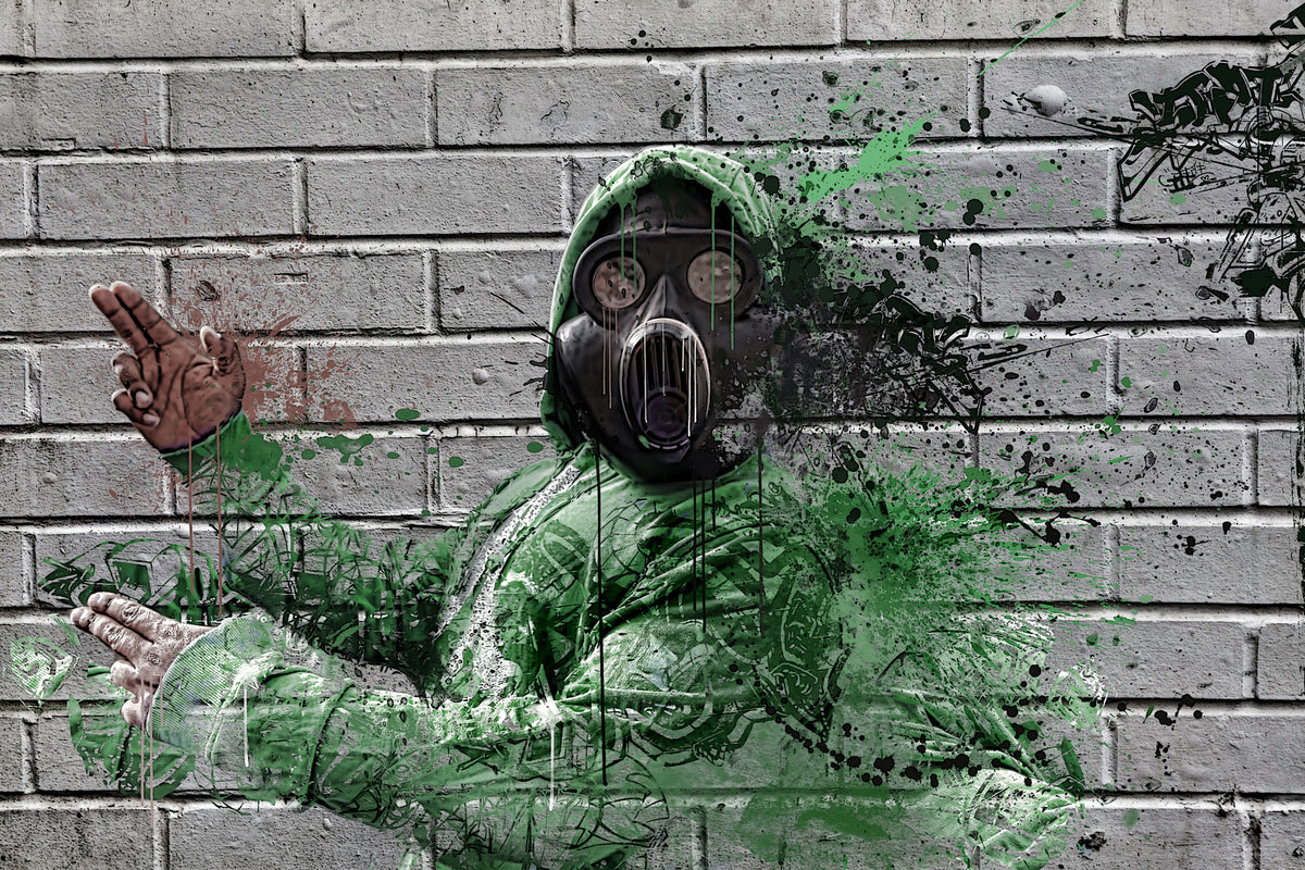3-piece-canvas-print-graffiti-gas-mask