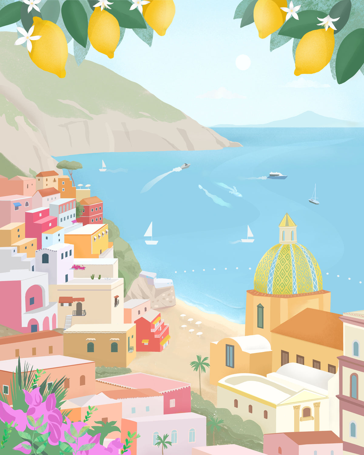 aluminium-print-positano-italy