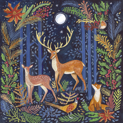 poster-print-woodland-animals-in-dark-forest-by-moonlight-christmas