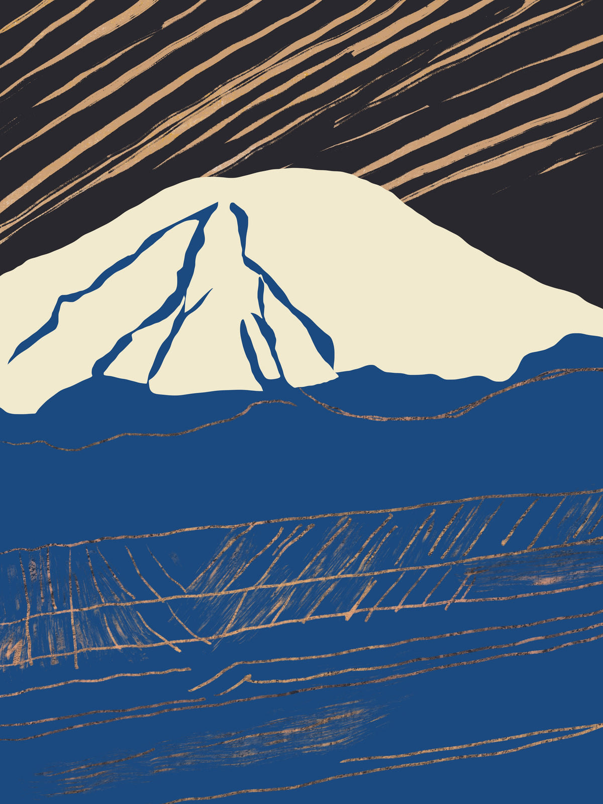 framedposter-print-snowy-mountain-glow