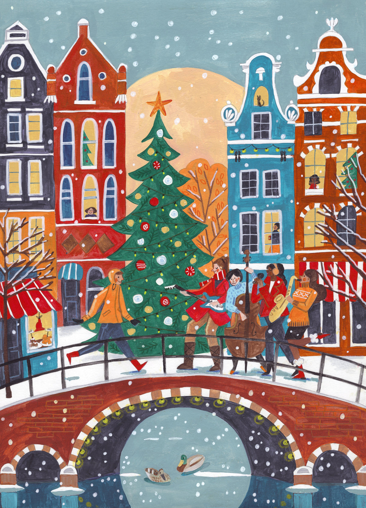 framedposter-print-snowfall-in-amsterdam-christmas