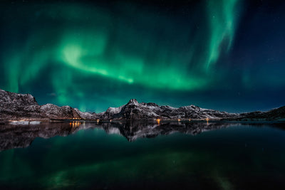 poster-print-lofoten-aurora-reflection