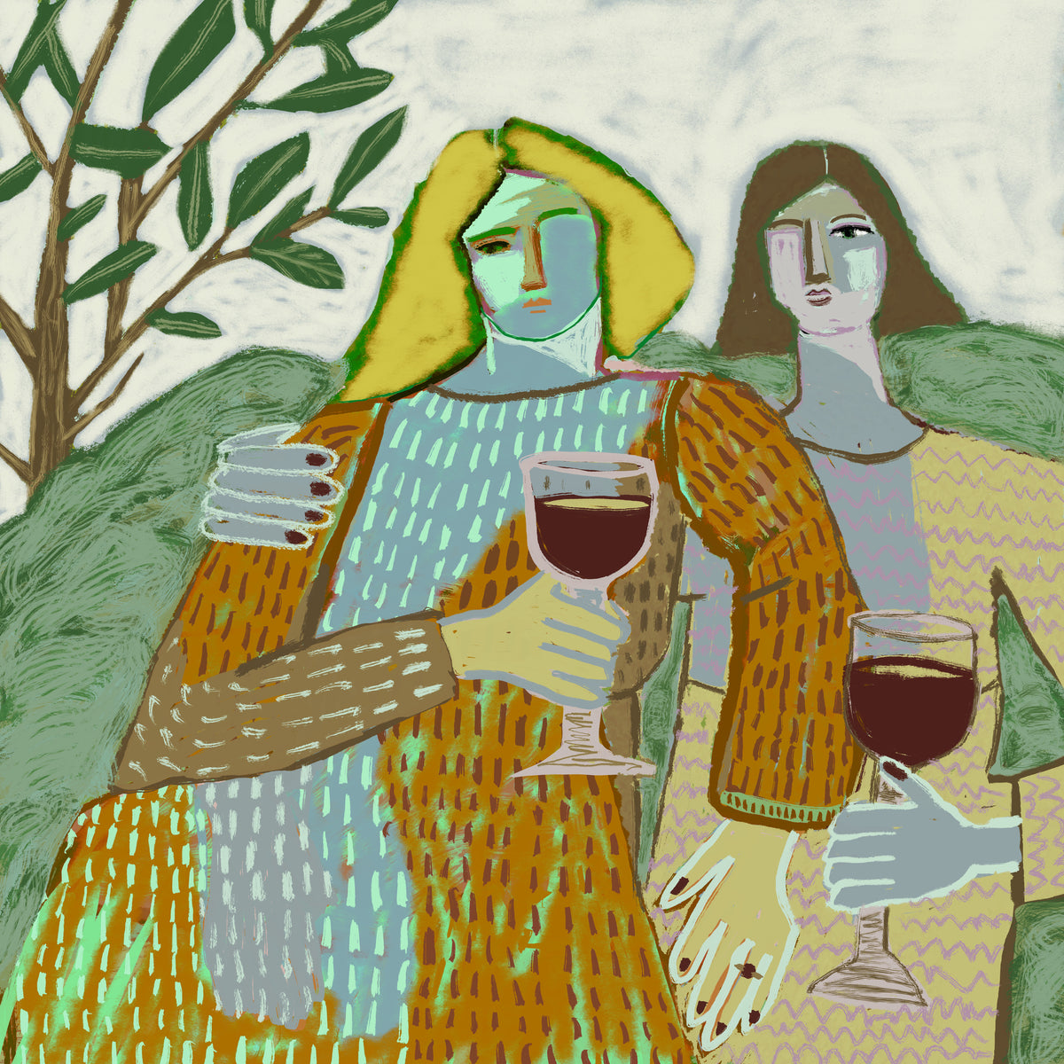 aluminium-print-friends-with-red-wine