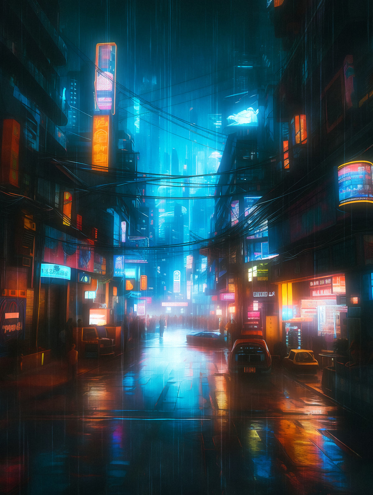 framedcanvas-print-neon-lit-road-traffic