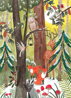 acrylic-print-green-christmas-forest-with-animals