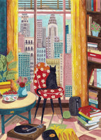 framedcanvas-print-cat-in-front-of-window-in-new-york-bright-colours