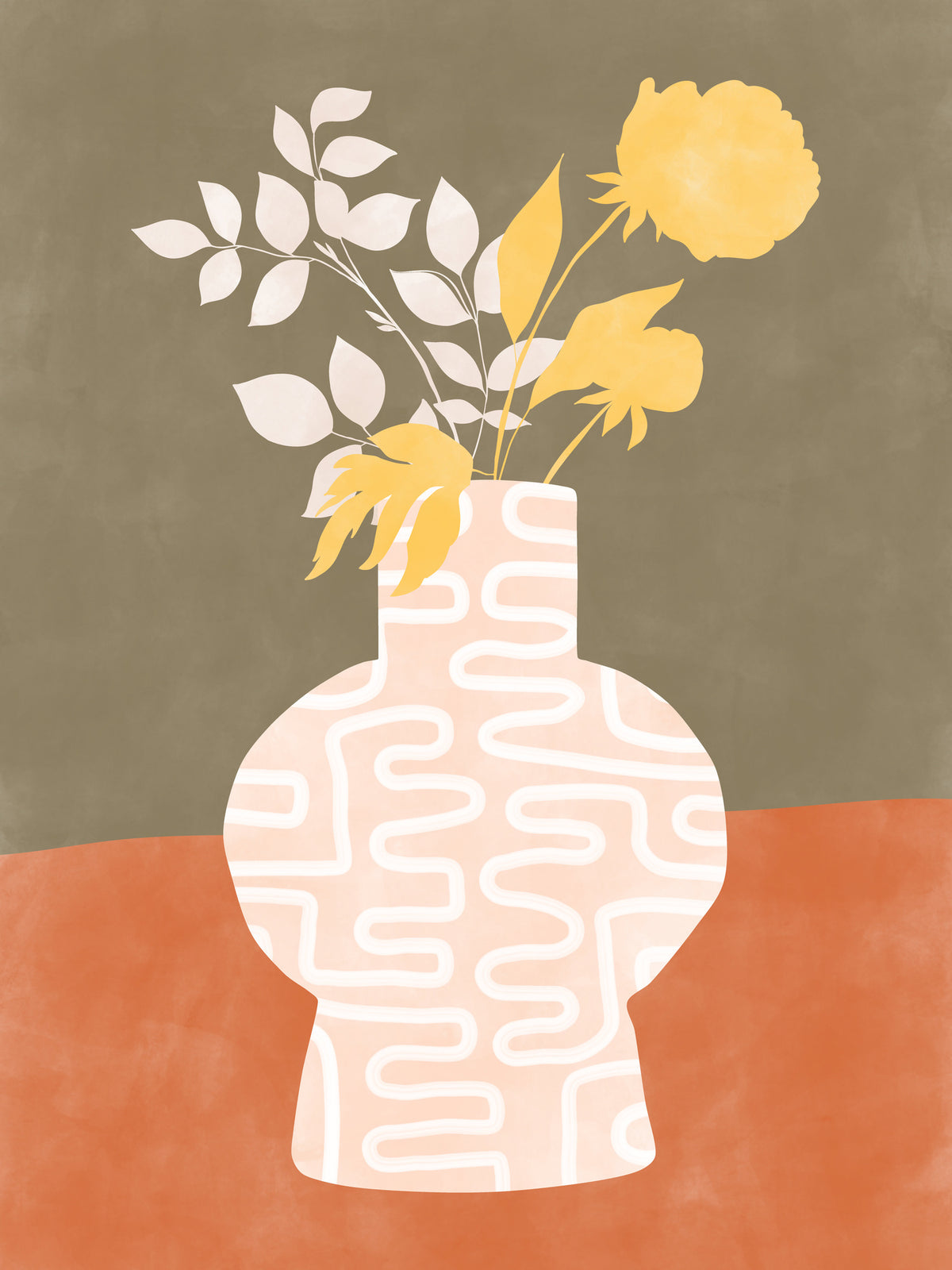 aluminium-print-stylized-vase-with-white-patterns