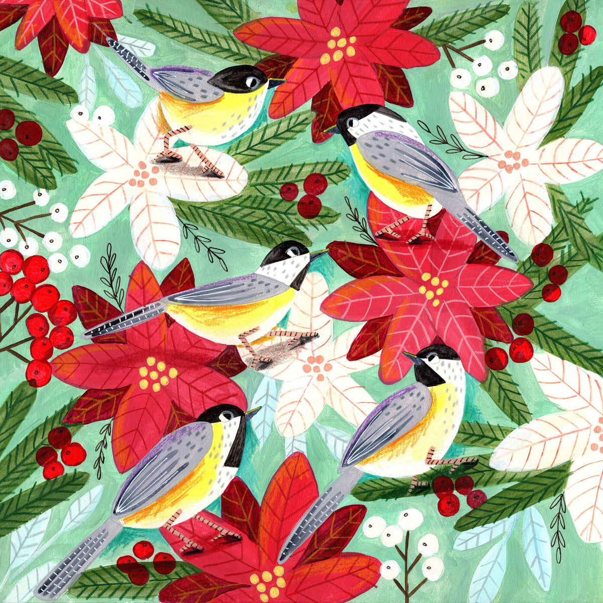 canvas-print-winter-birds-tits-and-christmas-flowers