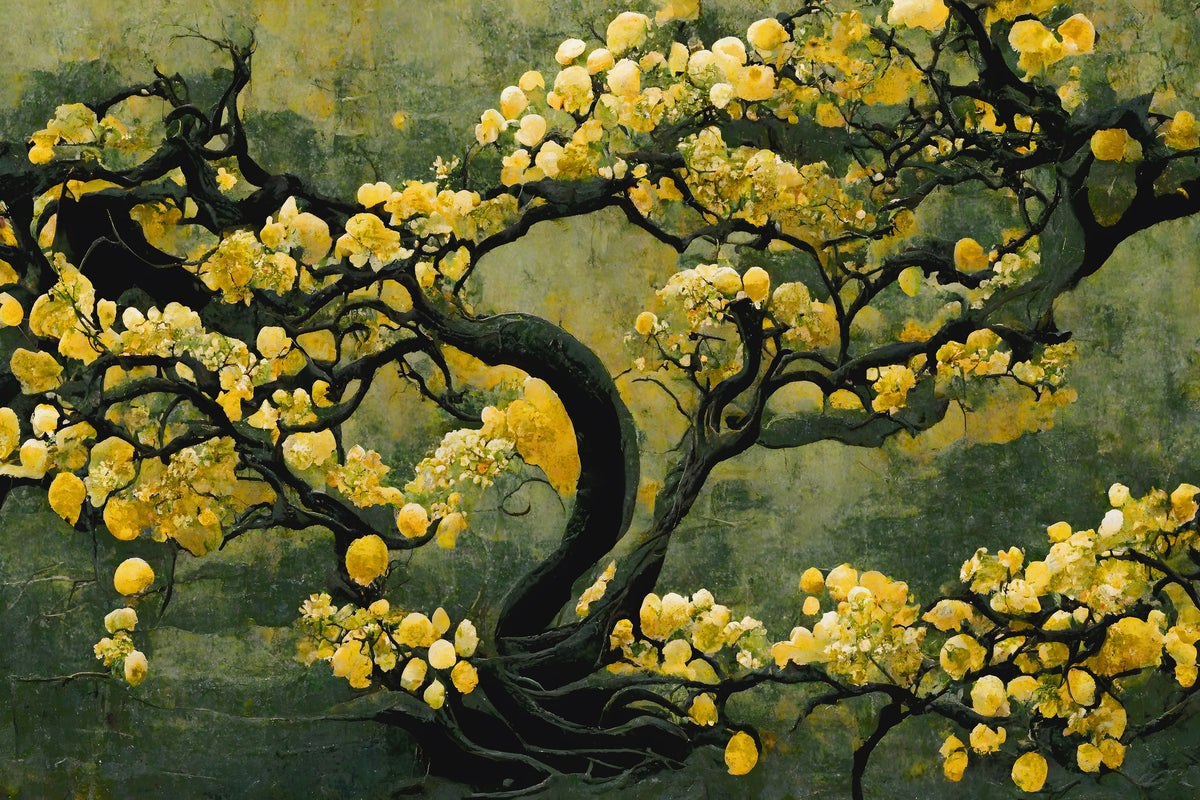 aluminium-print-golden-blossom-tree