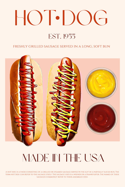 poster-print-hot-dogs-with-mustard-and-ketchup