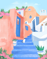 aluminium-print-santorini-street