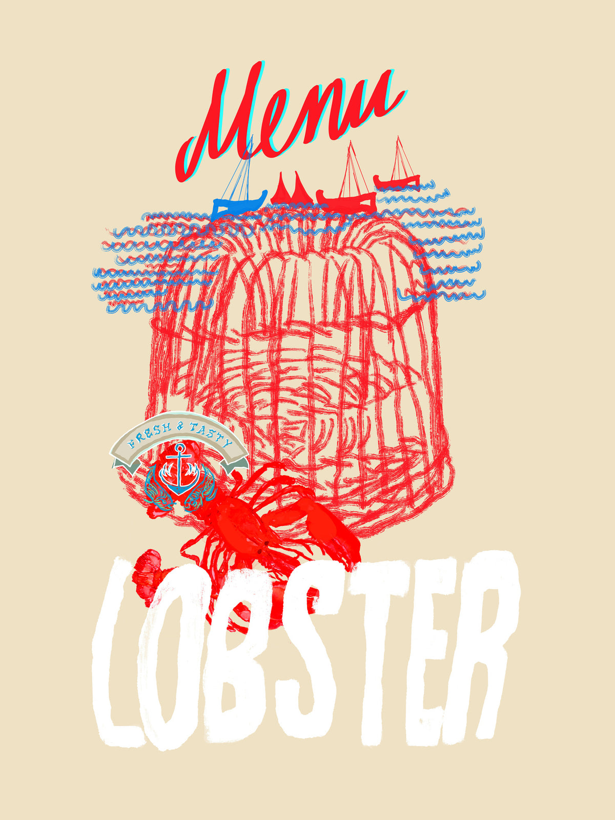 aluminium-print-lobster-menu-poster