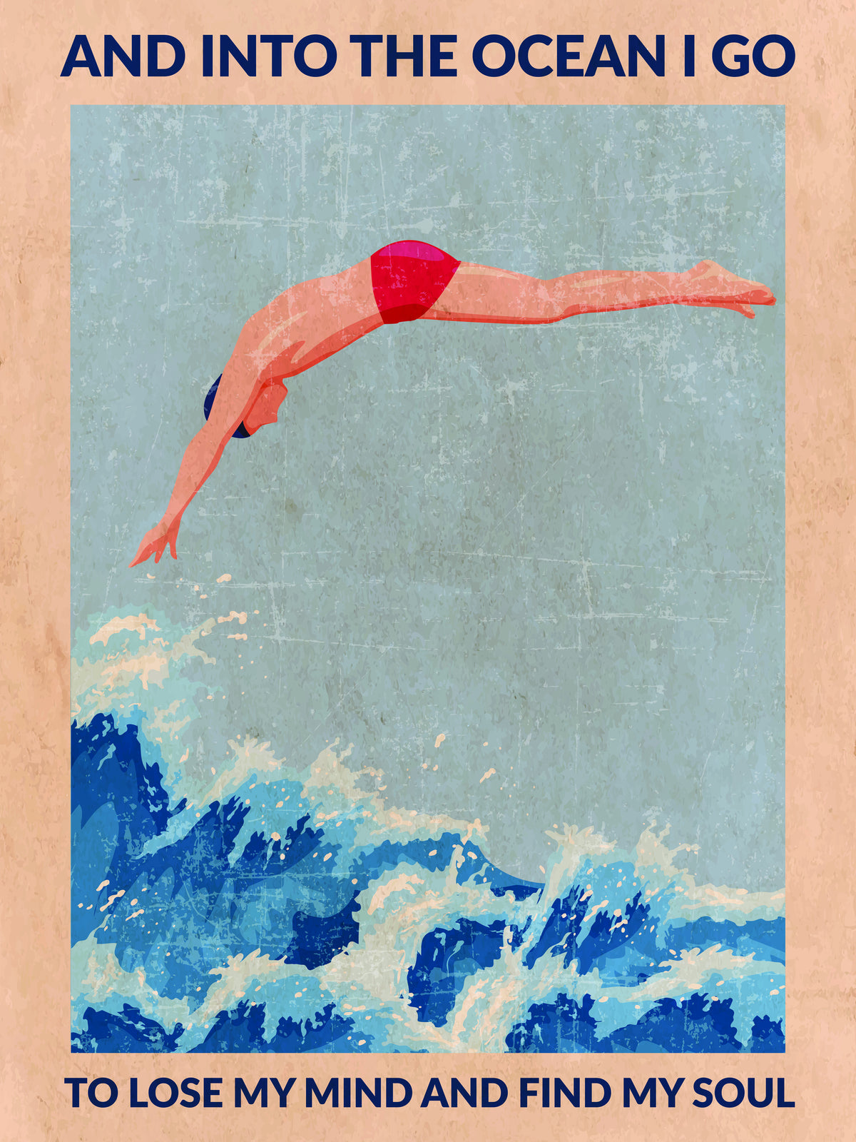 framedposter-print-diver-guy