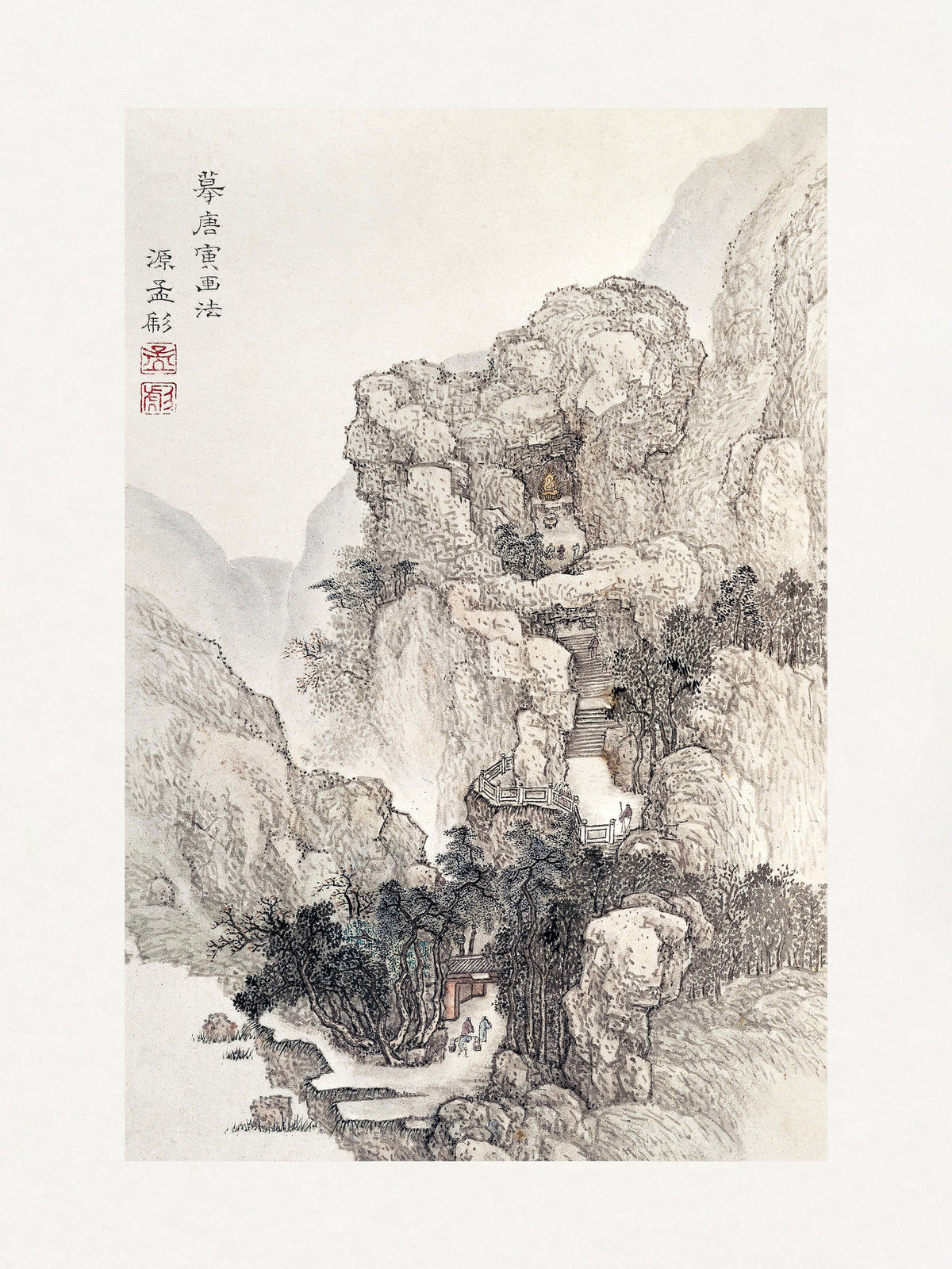 acrylic-print-japanese-rocky-landscape-boarder-vintage-illustration