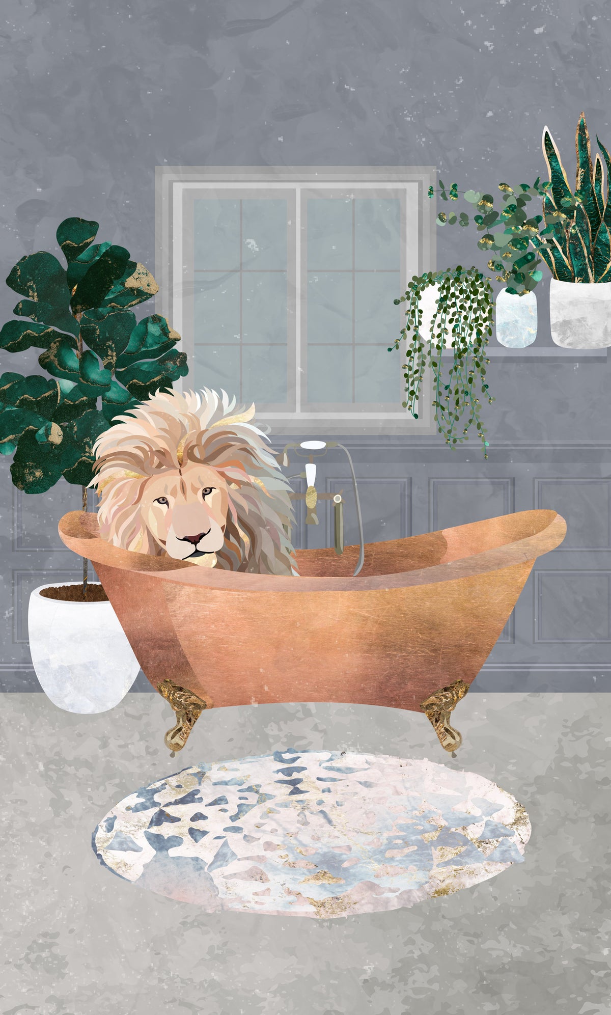 aluminium-print-leo-lion-in-copper-bath