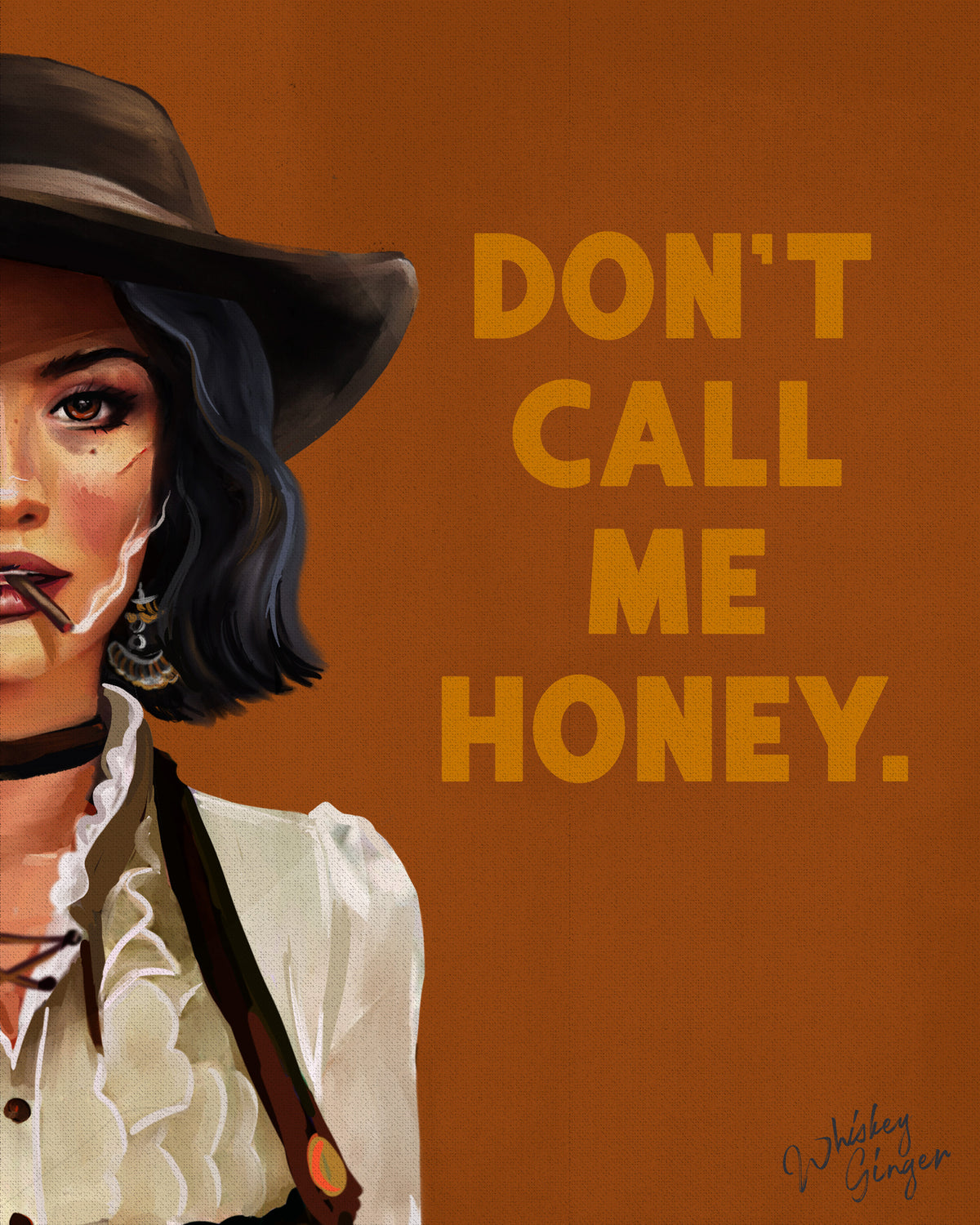 acrylic-print-don039t-call-me-honey-badass-western-cowgirl-art