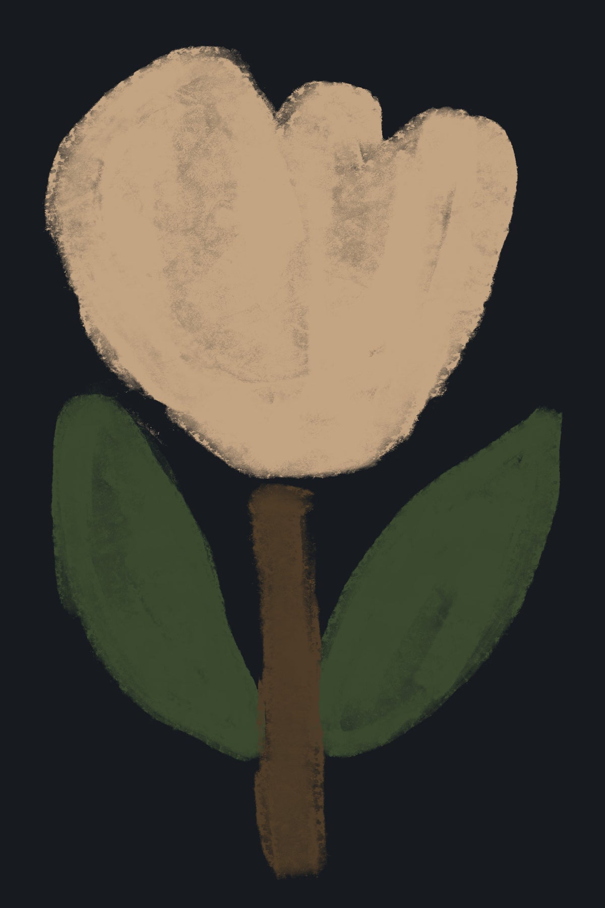framedposter-print-cream-tulip-on-dark