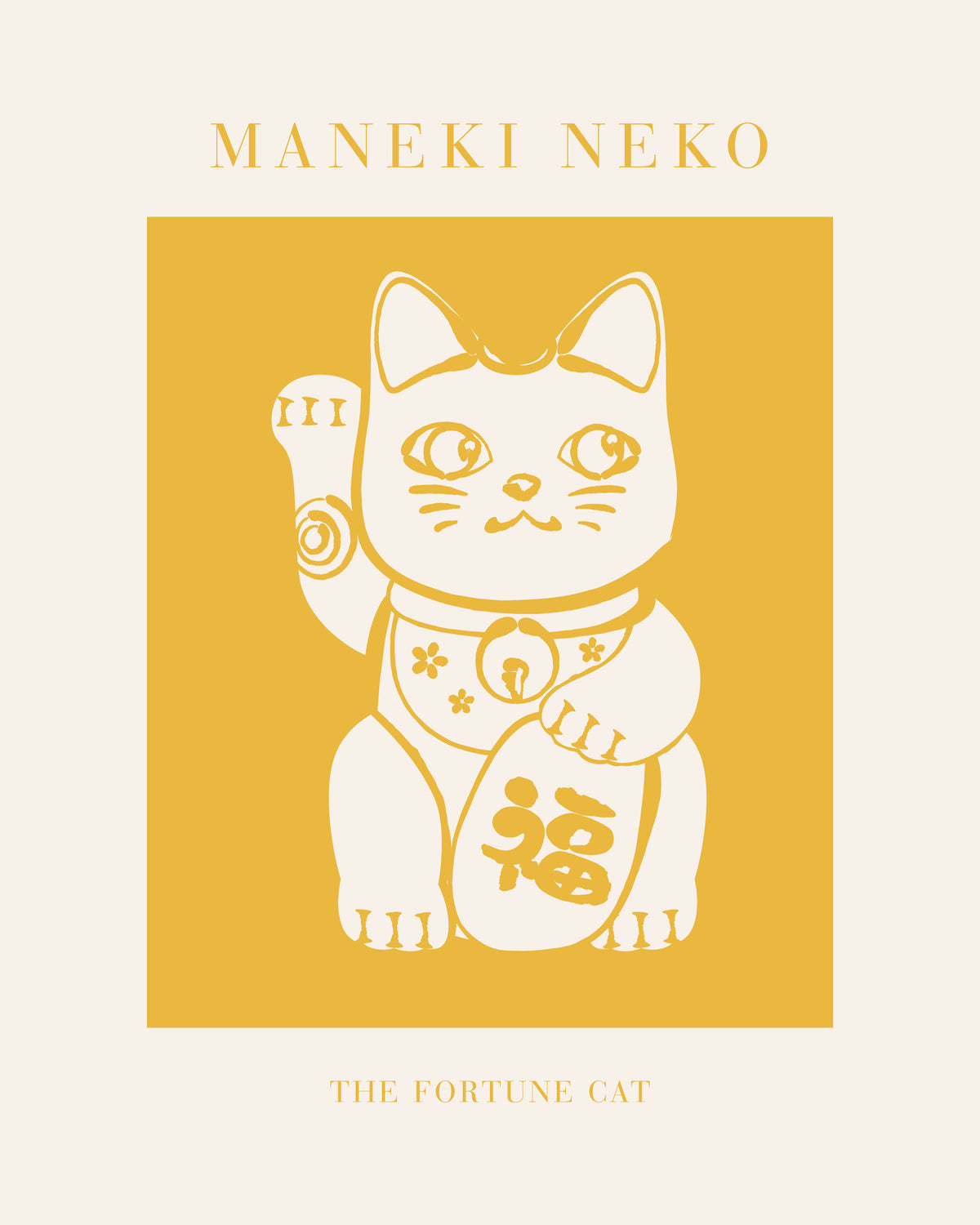 framedposter-print-maneki-neko-yellow-cat