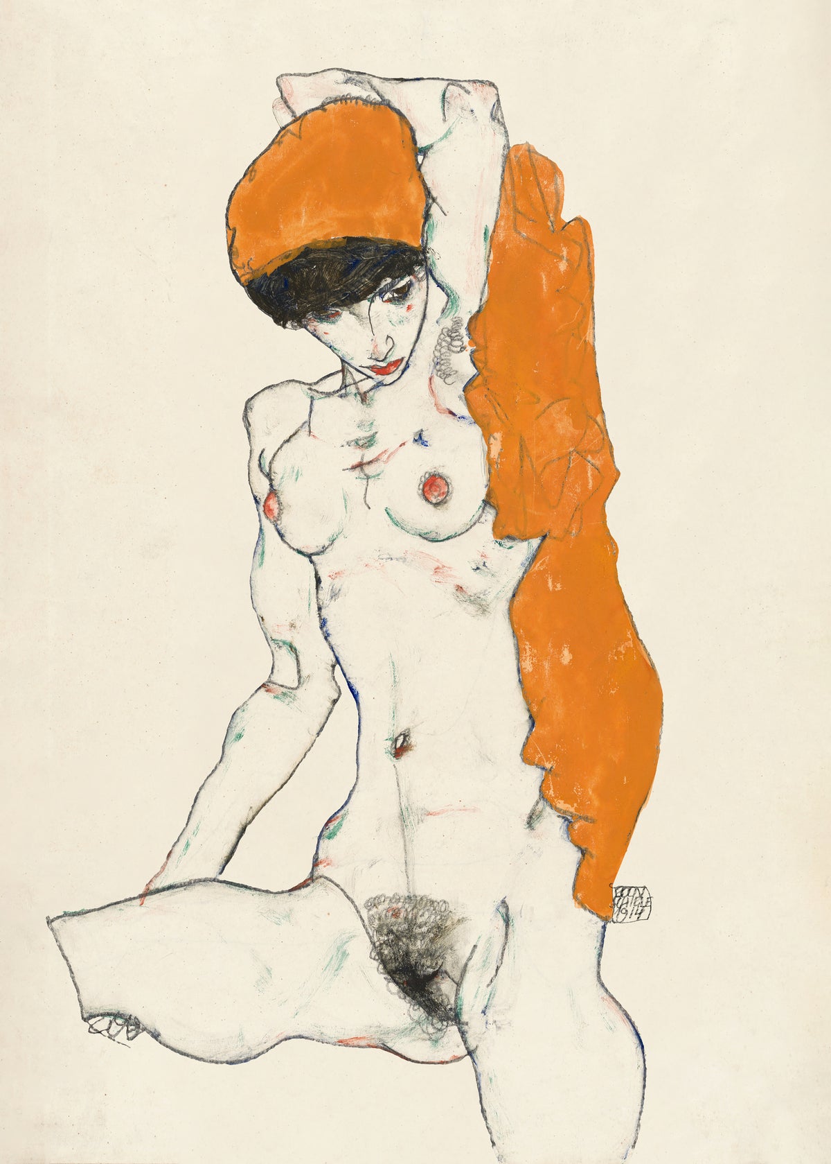 framedposter-print-standing-nude-with-orange-drapery-1914