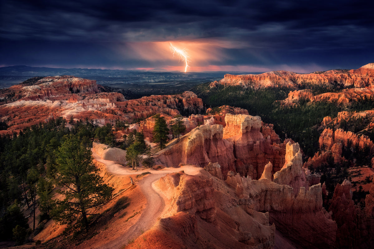 3-piece-aluminium-print-lightning-over-bryce-canyon