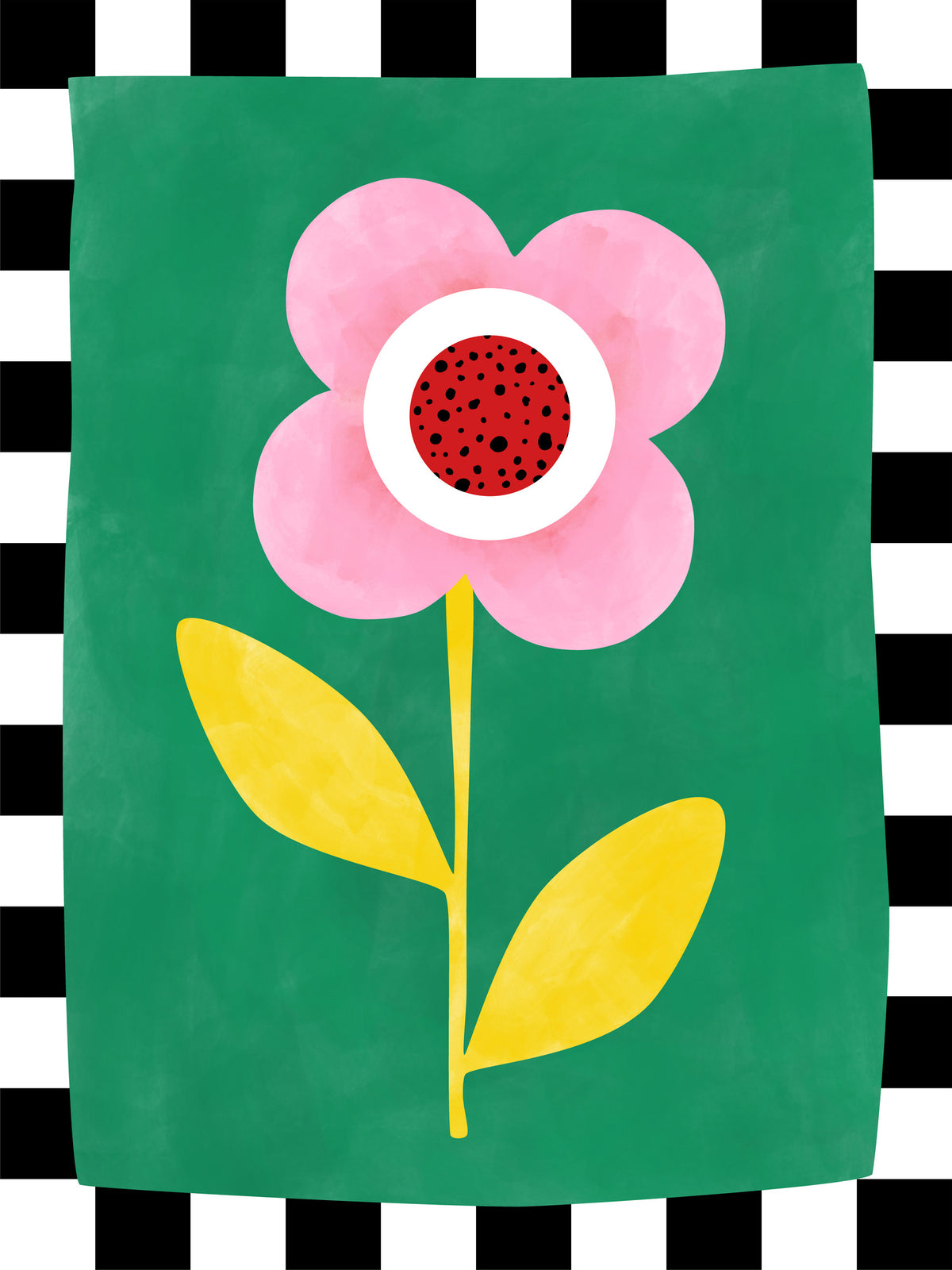 framedcanvas-print-pink-flower-with-yellow-leaves