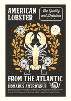poster-print-retro-lobster-print-black