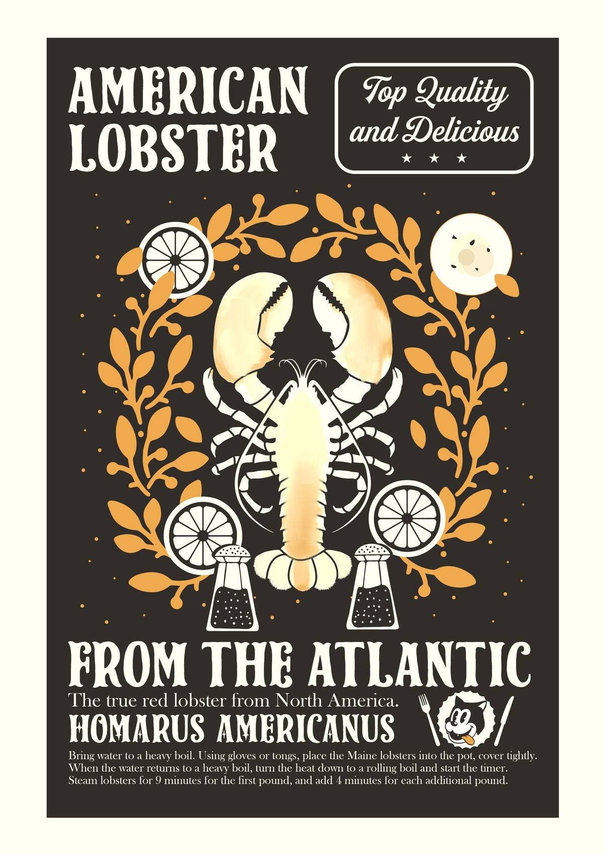 poster-print-retro-lobster-print-black