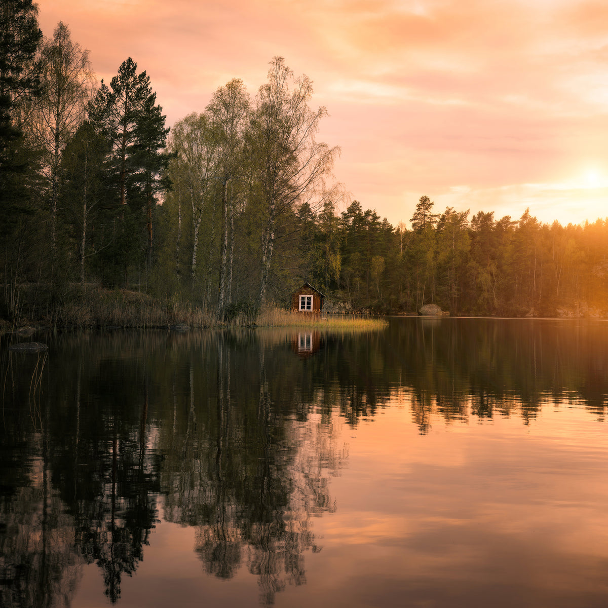 4-piece-aluminium-print-the-little-red-house