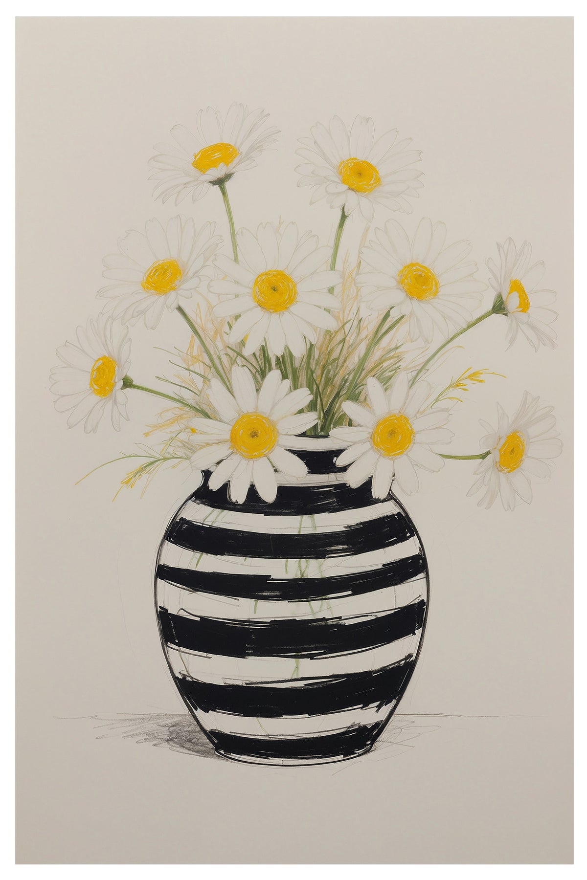 aluminium-print-striped-vase-daisies