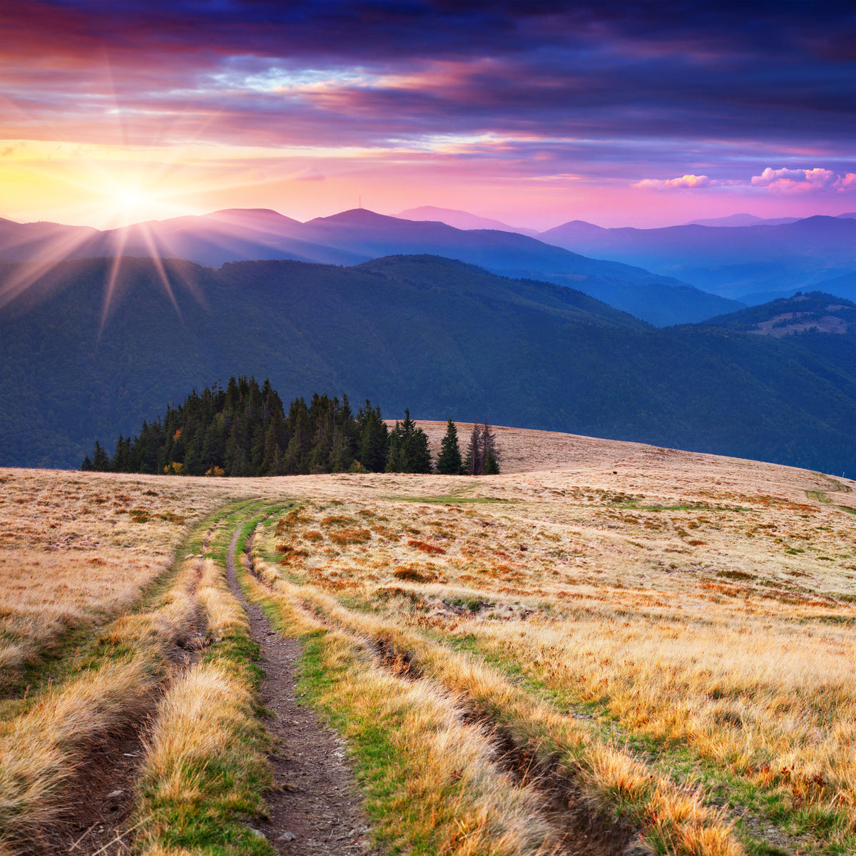 4-piece-acrylic-print-sunset-in-the-mountain-scenery